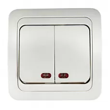 Выключатель 2-кл. СП Classico 2123 10А IP20 с подсветкой бел. ASD / IN HOME 4680005959877