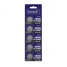 GBAT-CR2016 кнопочная литиевая  5pcs/card  (5/100/2000), шт